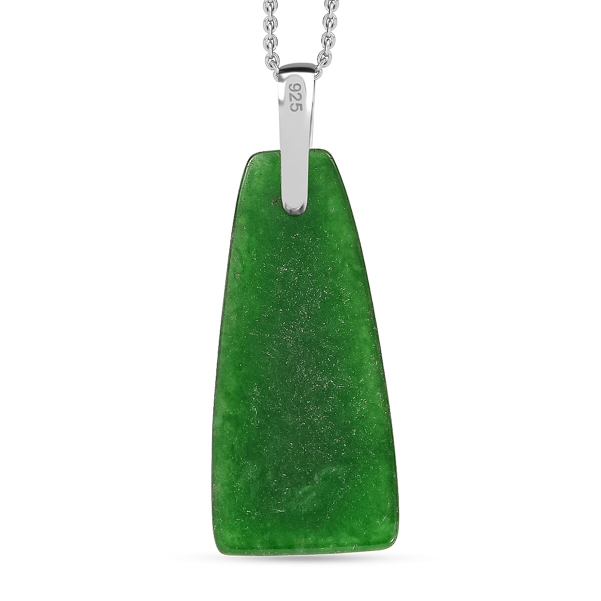 Green Jade Pendant with Chain (Size 20) Mix Metal