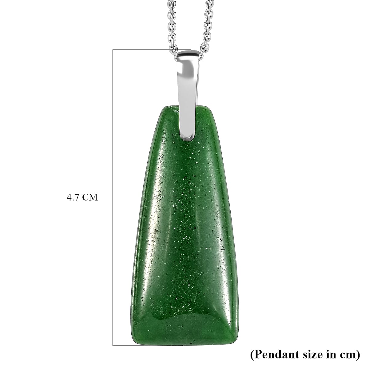 Green Jade Pendant with Chain (Size 20) Mix Metal