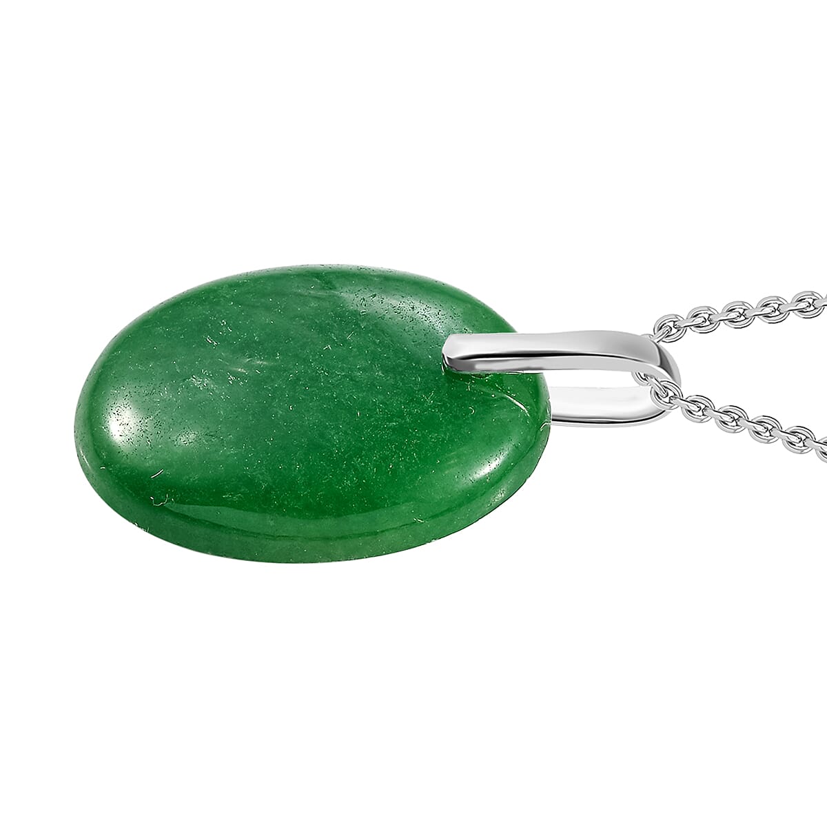 Green Jade Pendant with Chain (Size - 20) 42.80 Ct.