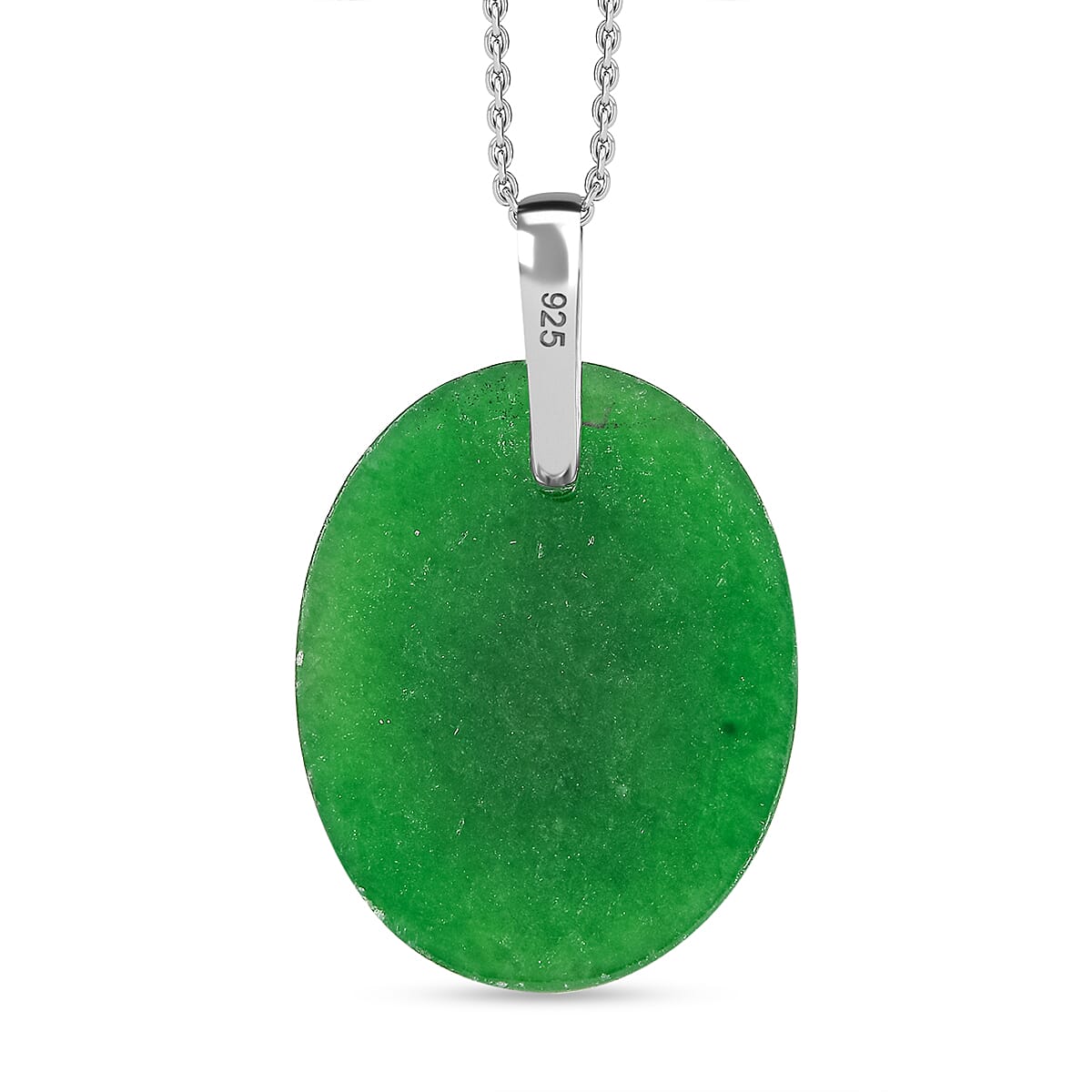 Green Jade Pendant with Chain (Size - 20) 42.80 Ct.