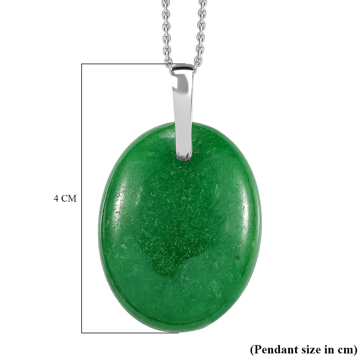 Green Jade Pendant with Chain (Size - 20) 42.80 Ct.
