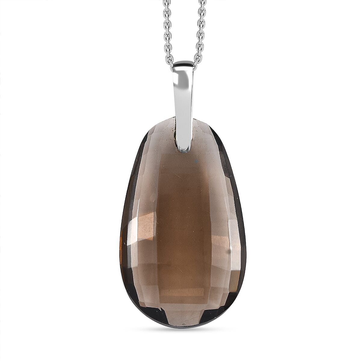 Smoky Quartz Pendant with Chain (Size - 20) 23.00 Ct.
