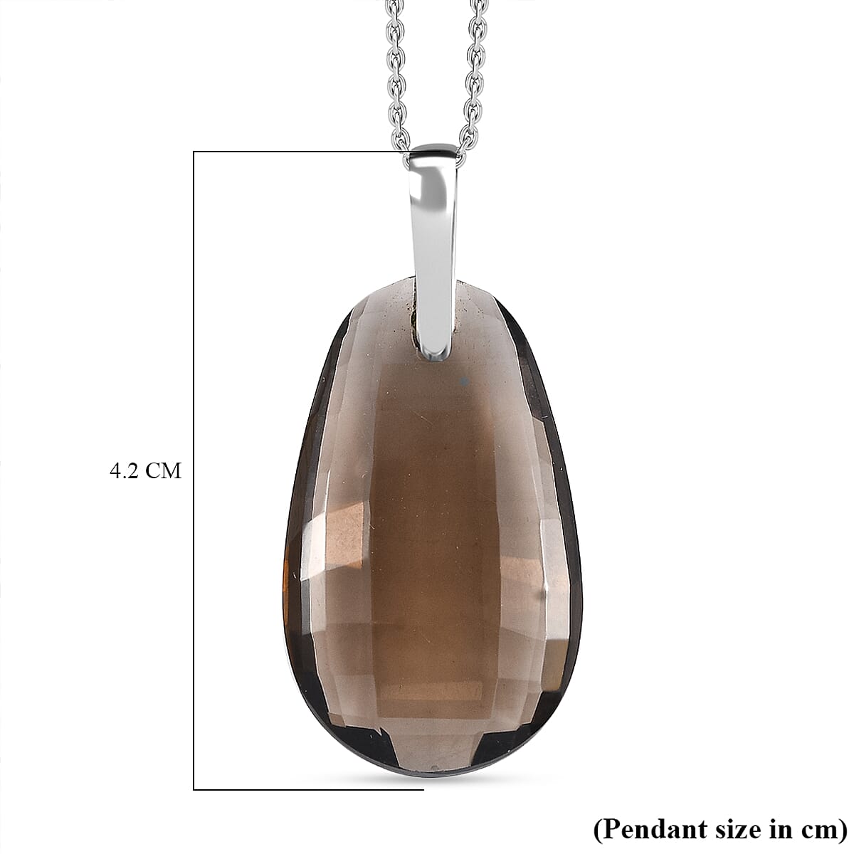 Smoky Quartz Pendant with Chain (Size - 20) 23.00 Ct.
