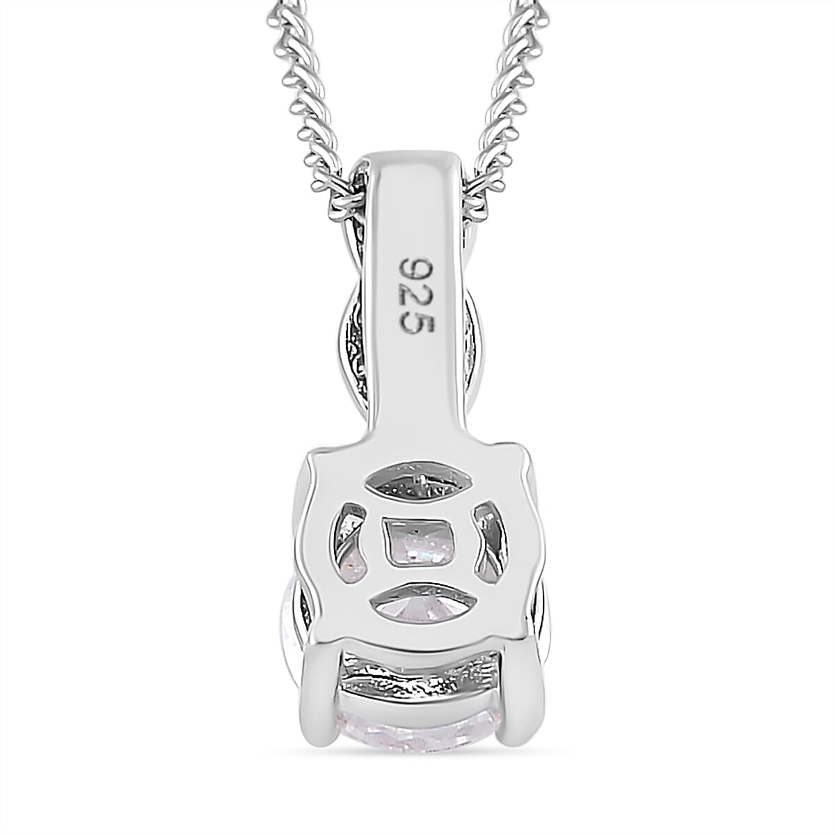 RADIANTA Premium D Colour VVS1 - GRA Certified D-VVS1 Moissanite Pendant with Chain (Size - 18) in Rhodium Overlay Sterling Silver. RADIANTA Premium D Colour VVS1 - GRA Certified D-VVS1 Moissanite Pendant with Chain (Size - 18) in Rhodium Overlay Sterling Silver.