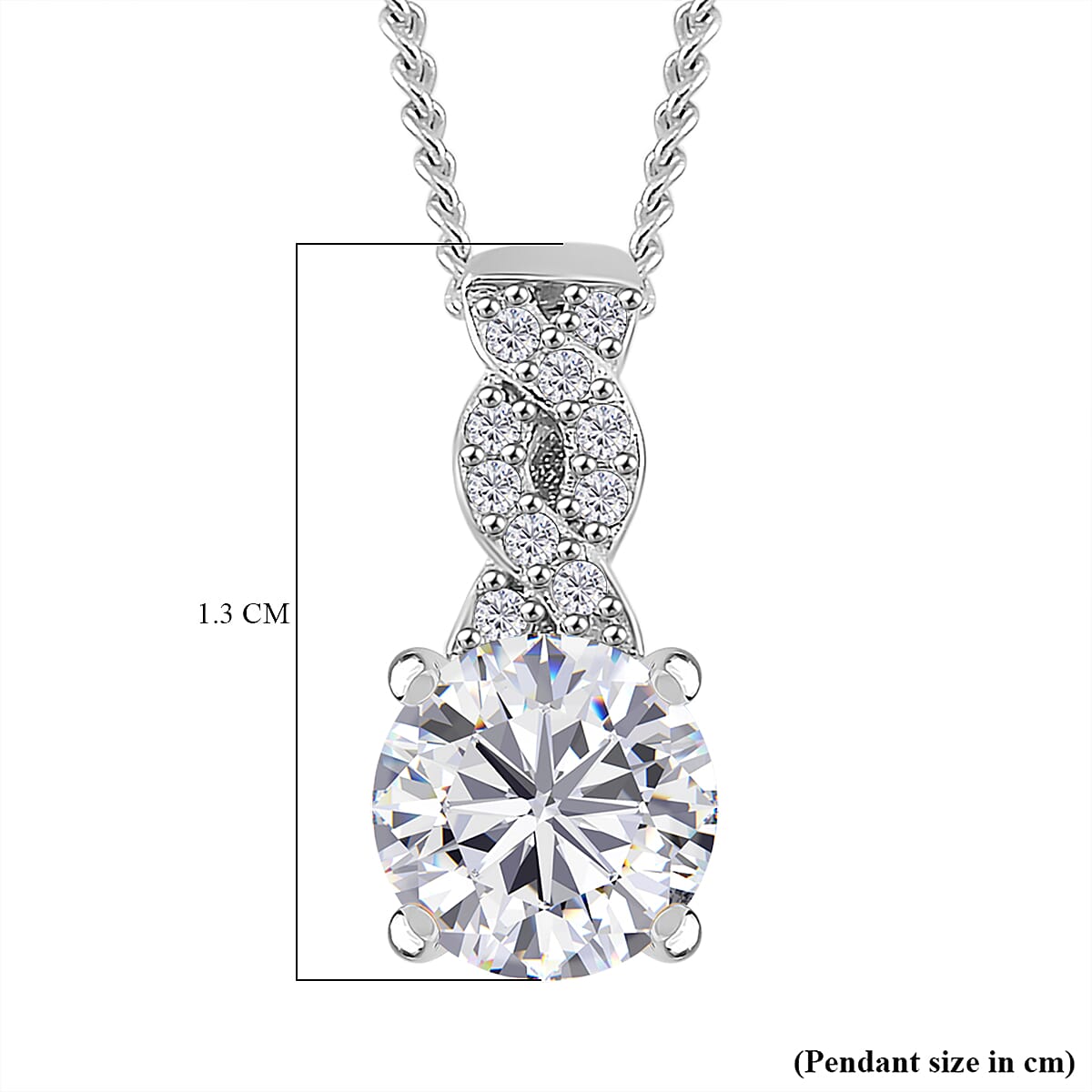 RADIANTA Premium D Colour VVS1 - GRA Certified D-VVS1 Moissanite Pendant with Chain (Size - 18) in Rhodium Overlay Sterling Silver. RADIANTA Premium D Colour VVS1 - GRA Certified D-VVS1 Moissanite Pendant with Chain (Size - 18) in Rhodium Overlay Sterling Silver.