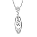 Blue Diamond Pendant with Chain (Size - 20) in Rhodium Overlay Sterling Silver 0.25 Ct.