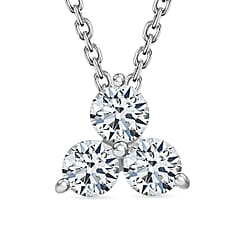 9K White Gold SGL Certified I3-G-H White Diamond Pendant with Chain (Size 18)