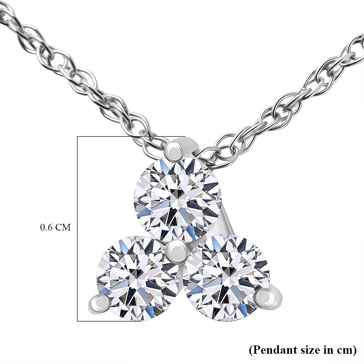 9K White Gold White Diamond I3-GH Pendant with Chain (Size 18)