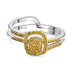 Set of 2 Diamond Band Ring in Sterling Silver