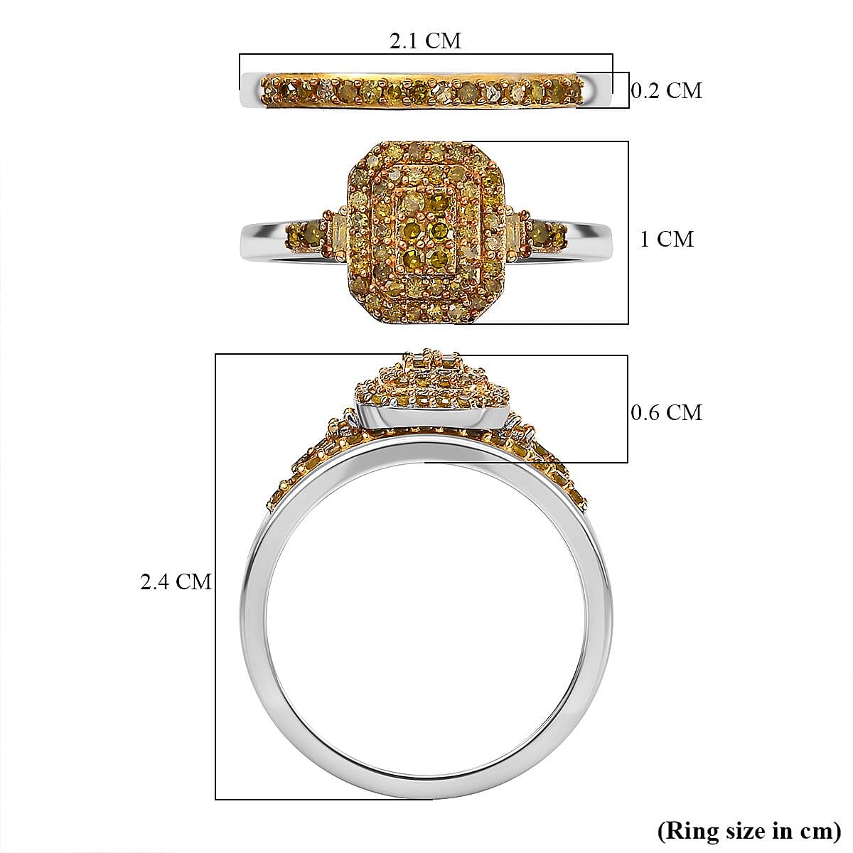 Set of 2 Diamond Stackable Ring in Rhodium Overlay Sterling Silver