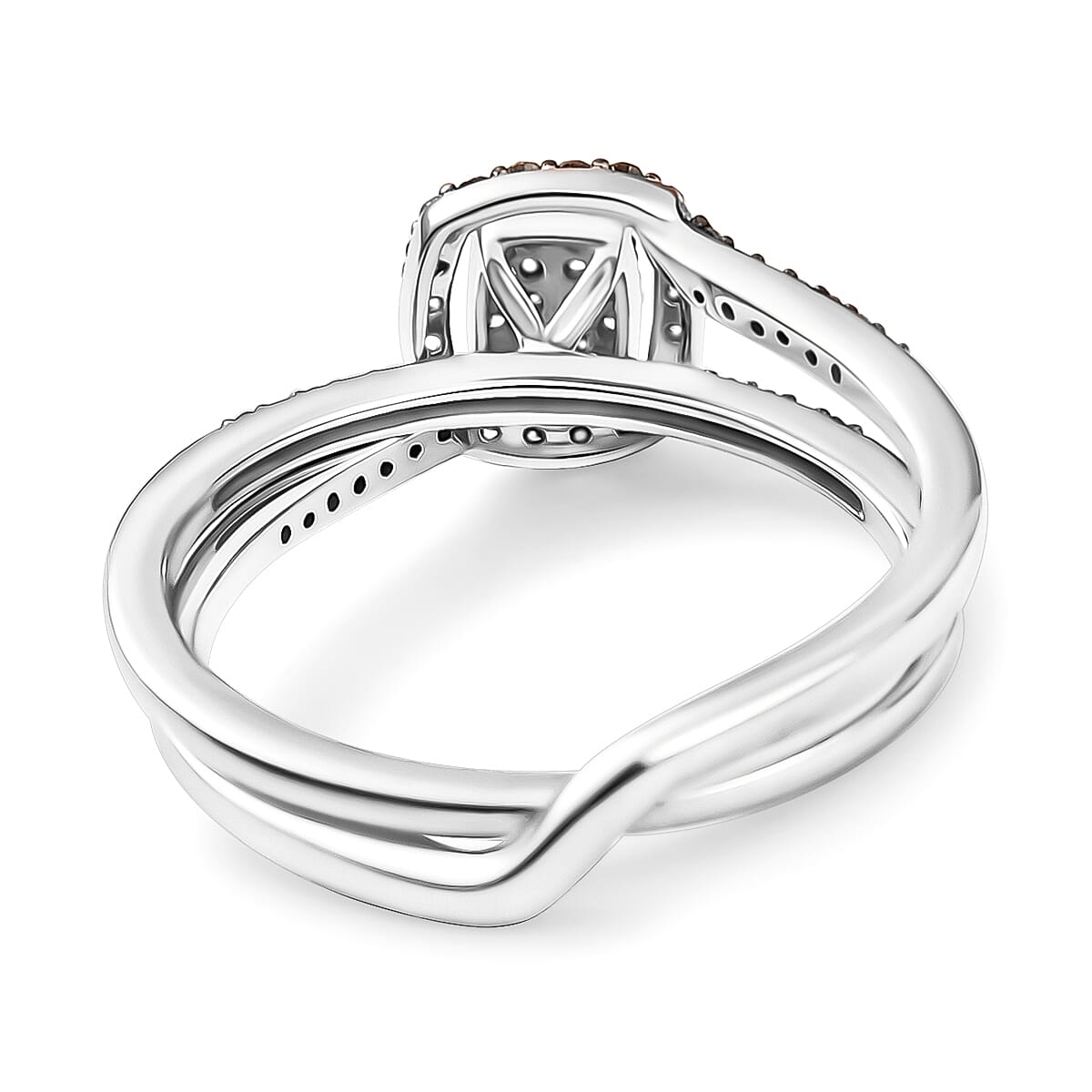 Set of 2 - Champagne Diamond Band Ring in 18K Vermeil Rose Gold Plated Sterling Silver Set of 2 - Champagne Diamond Band Ring in 18K Vermeil Rose Gold Plated Sterling Silver