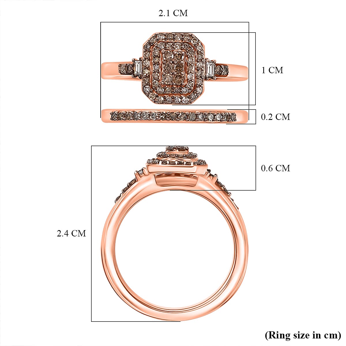 Set of 2 Diamond Stackable Ring in Rhodium Overlay Sterling Silver