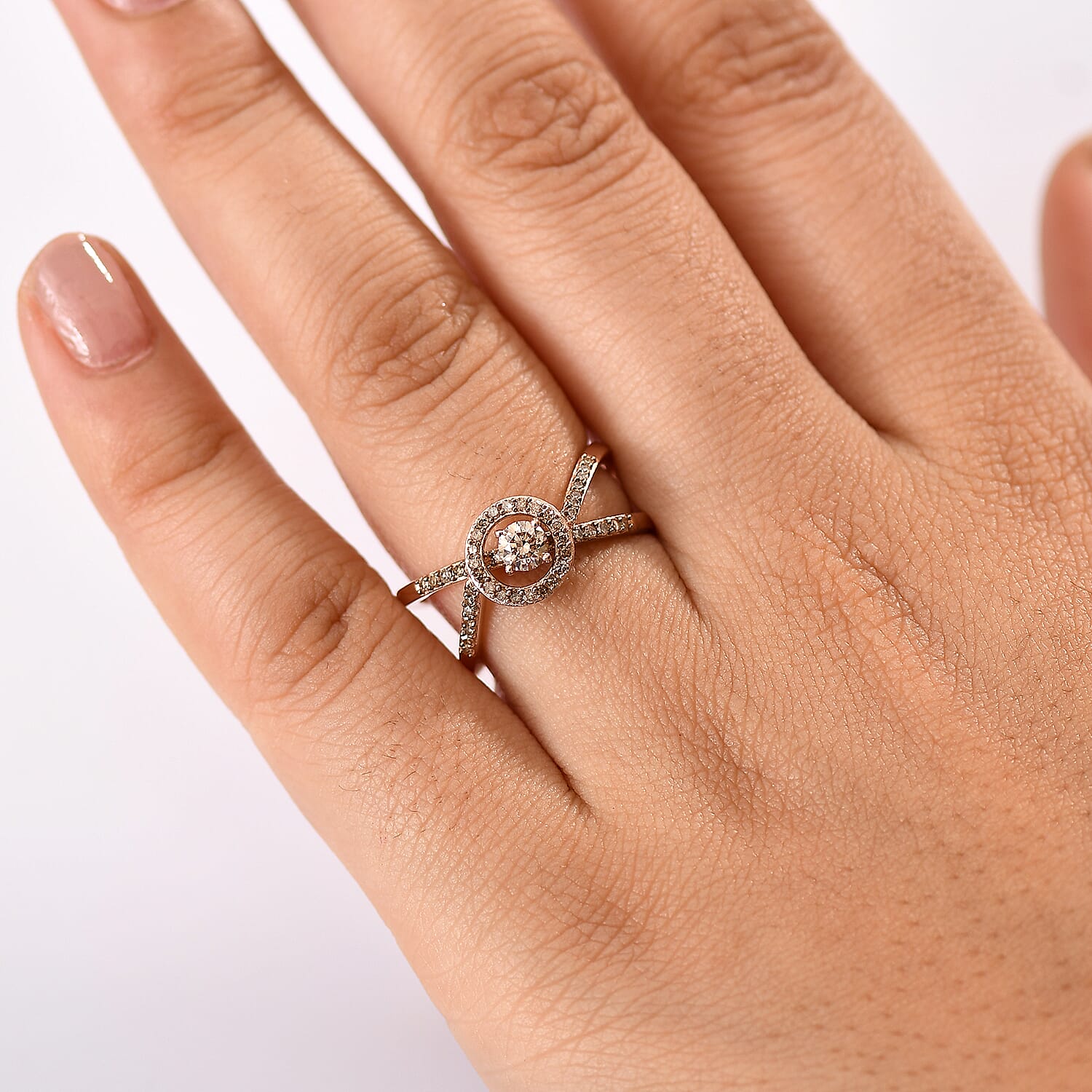 Set of 2 - White Diamond Ring in Sterling Silver