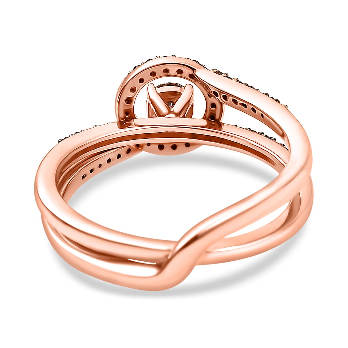 Set of 2 - White Diamond Ring in Sterling Silver