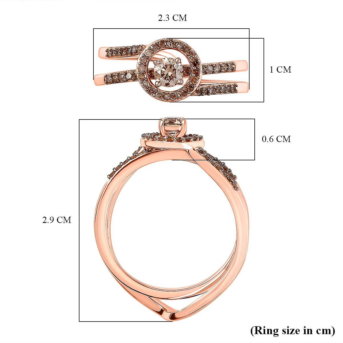 Set of 2 - White Diamond Ring in Sterling Silver