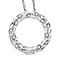 White Diamond Pendant with Chain (Size - 20) in Rhodium Overlay Sterling Silver