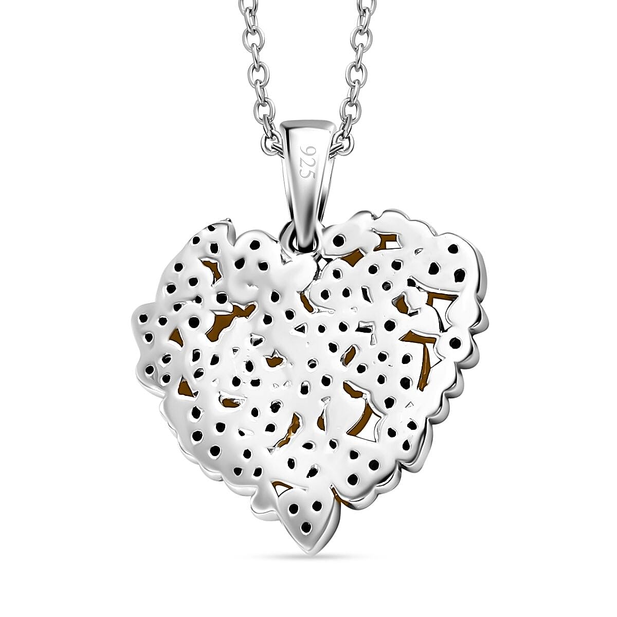 Yellow Diamond Pendant with Chain (Size - 20) in Rhodium Overlay Sterling Silver 0.50 Ct