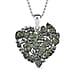 Blue Diamond Pendant with Chain (Size - 20) in Rhodium Overlay Sterling Silver