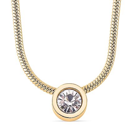 12 Piece Set - Blue & Multi Color Crystal Pendant with Chain (Size - 18-2 Ext) in Yellow Gold Tone