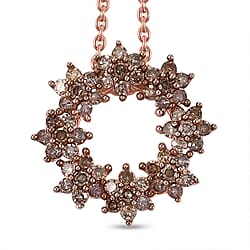 White Diamond Pendant with Chain (Size - 20) in Rhodium Overlay Sterling Silver 0.50 Ct.