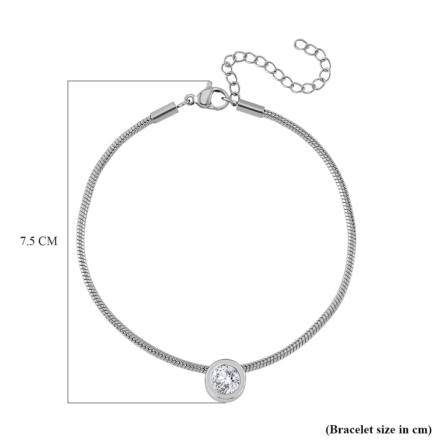 12 Piece Set - Golden & Multi Color Crystal Charms with Bracelet (Size - 7.5-2 Ext) in White Tone 12 Piece Set - Golden & Multi Color Crystal Charms with Bracelet (Size - 7.5-2 Ext) in White Tone
