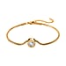 12 Piece Set - Golden & Multi Color Crystal Charms with Bracelet (Size - 7.5-2 Ext) in White Tone