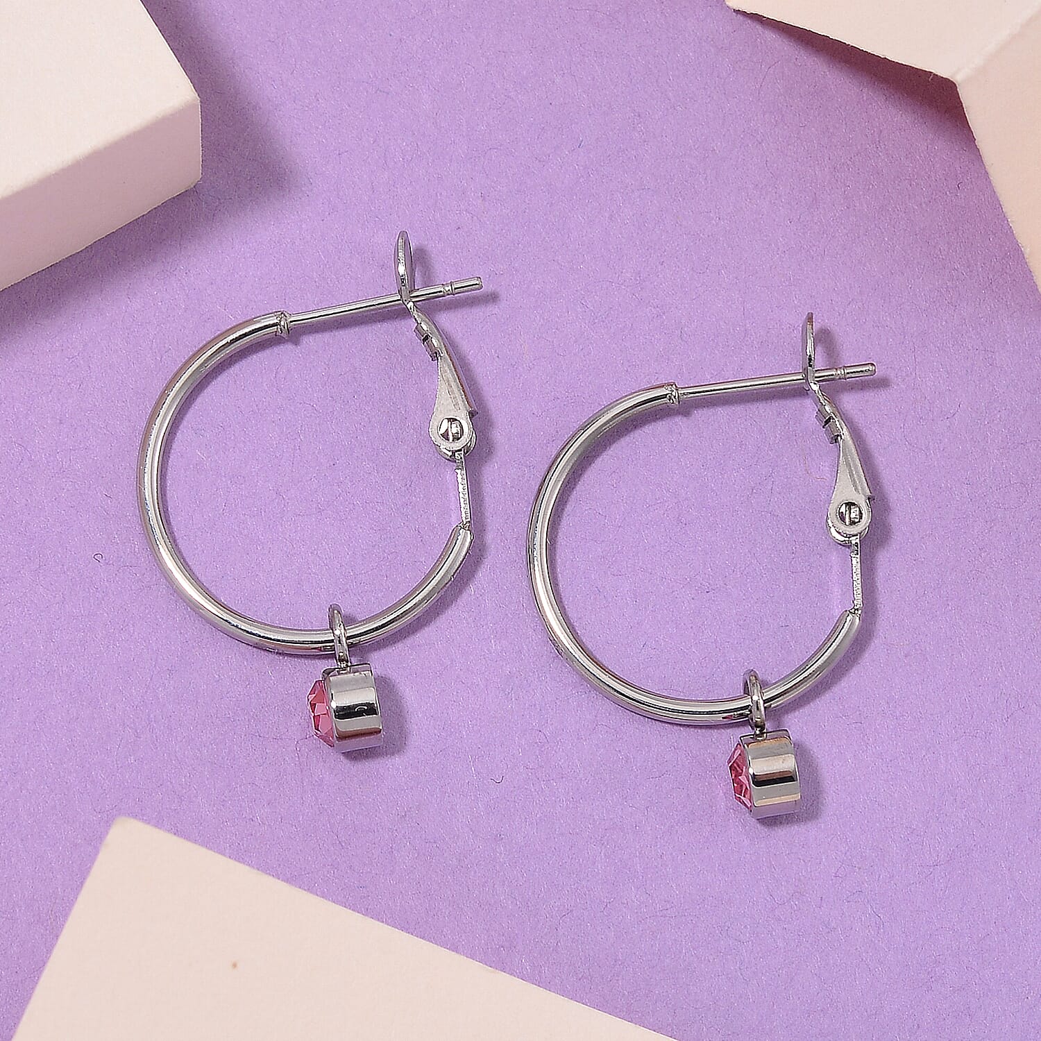 5 Piece Set - Golden & Multi Color Crystal Charms and Earrings with Clasp