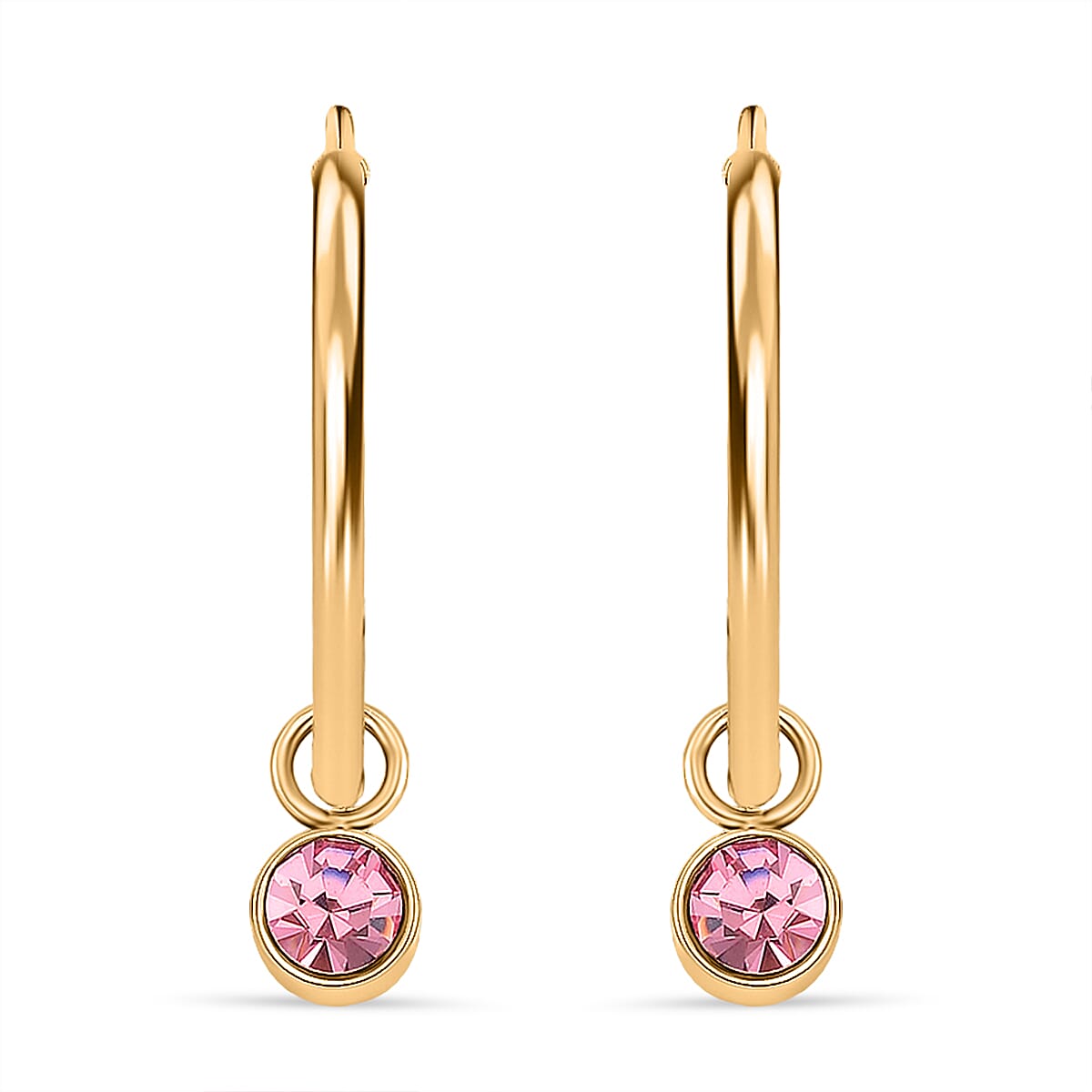 5 Piece Set - Golden & Multi Color Crystal Charms and Earrings