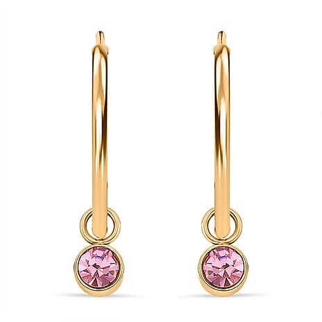 5 Piece Set - Golden & Multi Color Crystal Charms and Earrings