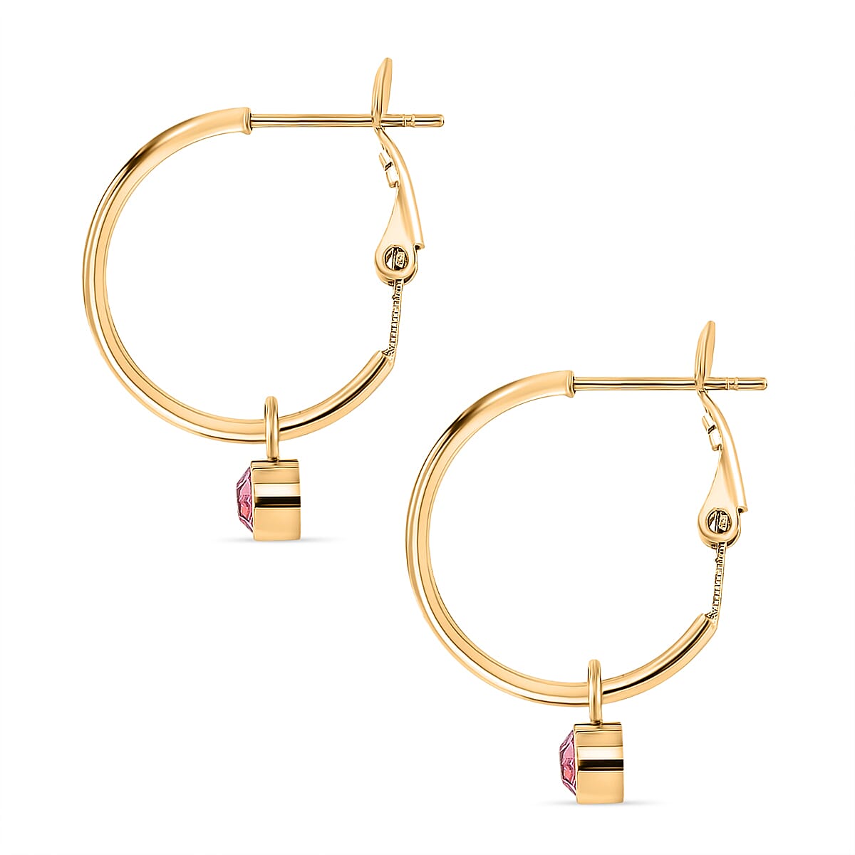 5 Piece Set - Golden & Multi Color Crystal Charms and Earrings