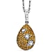 Yellow Diamond & White Diamond Pendant with Chain (Size - 20) in Rhodium Overlay Sterling Silver 0.50 Ct, Silver Wt. 7.35 Gms.