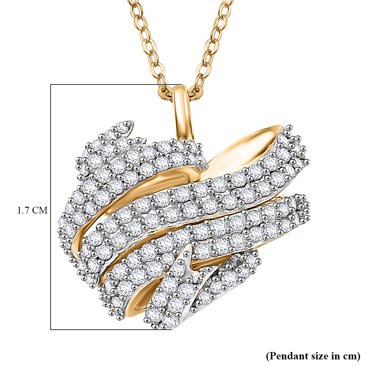 GP Amore Collection - Diamond Heart Pendant with Chain in Sterling Silver