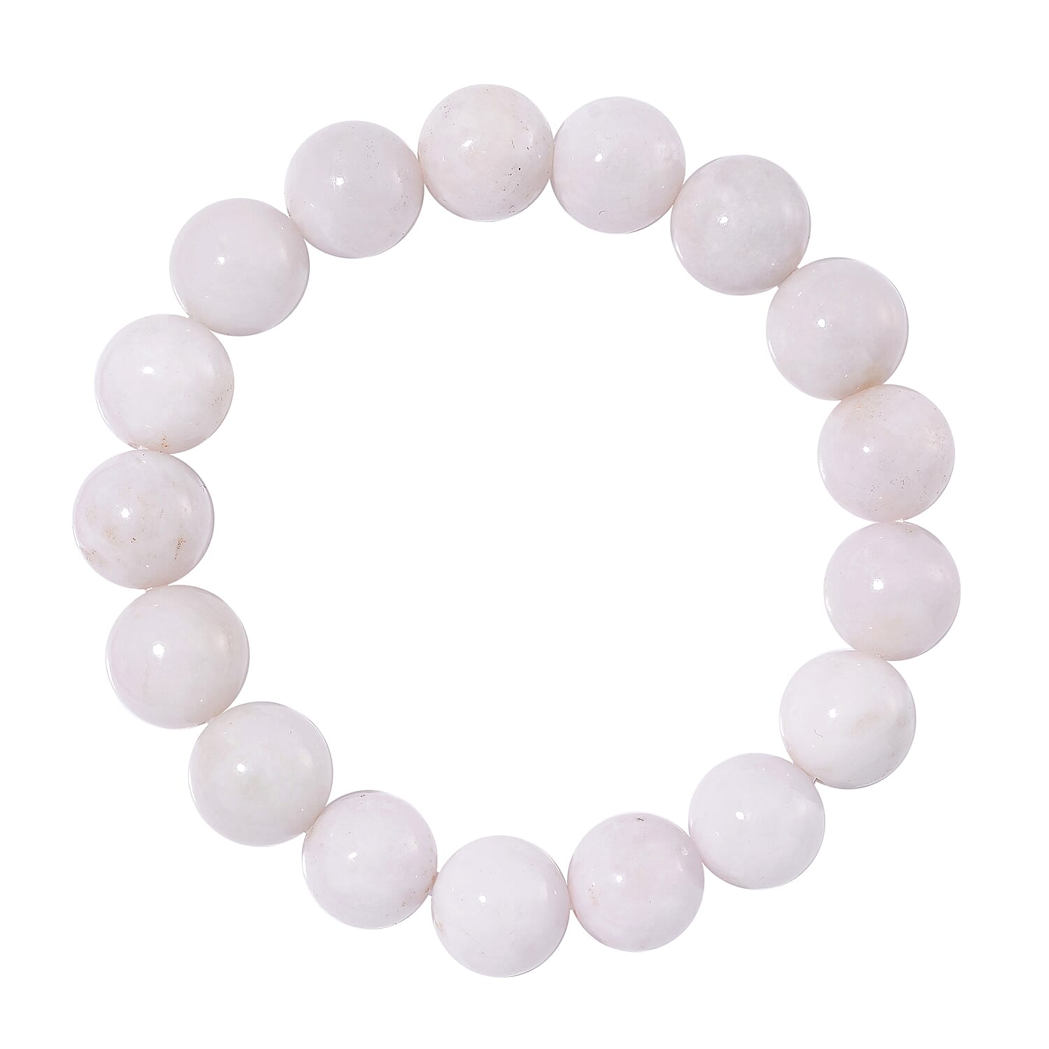 Natural Type A White Jadeite Beads Stretchable Bracelet (Size 7.5) & Earrings with Lever Back in Vermeil Yellow Gold Plated Sterling Silver 370.00 Ct.