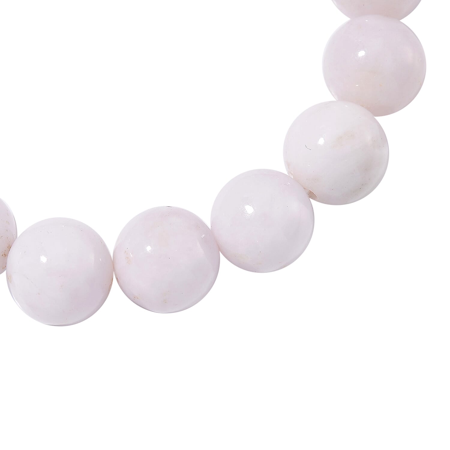 Natural Type A White Jadeite Beads Stretchable Bracelet (Size 7.5) & Earrings with Lever Back in Vermeil Yellow Gold Plated Sterling Silver 370.00 Ct.