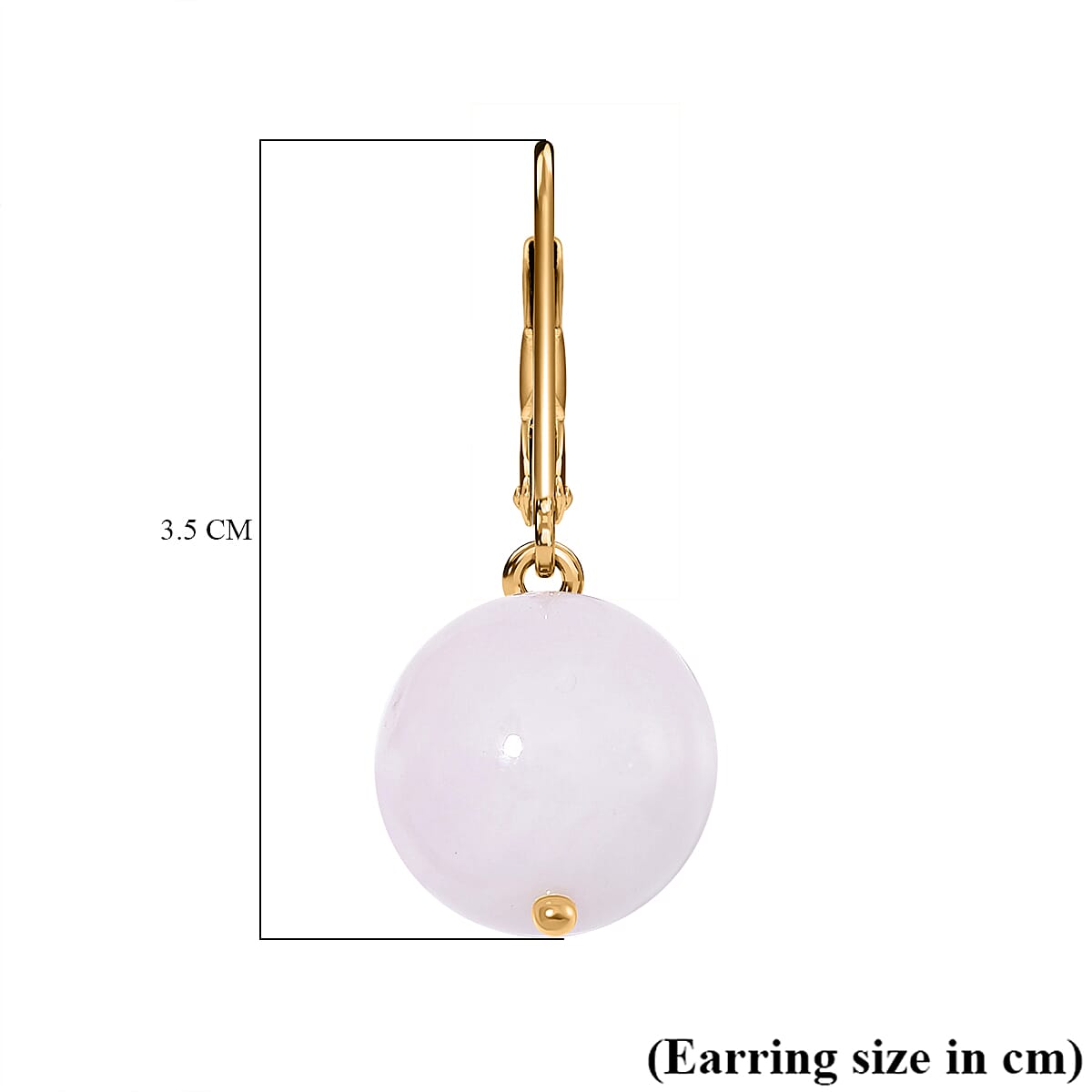 Natural Type A White Jadeite Beads Stretchable Bracelet (Size 7.5) & Earrings with Lever Back in Vermeil Yellow Gold Plated Sterling Silver 370.00 Ct.