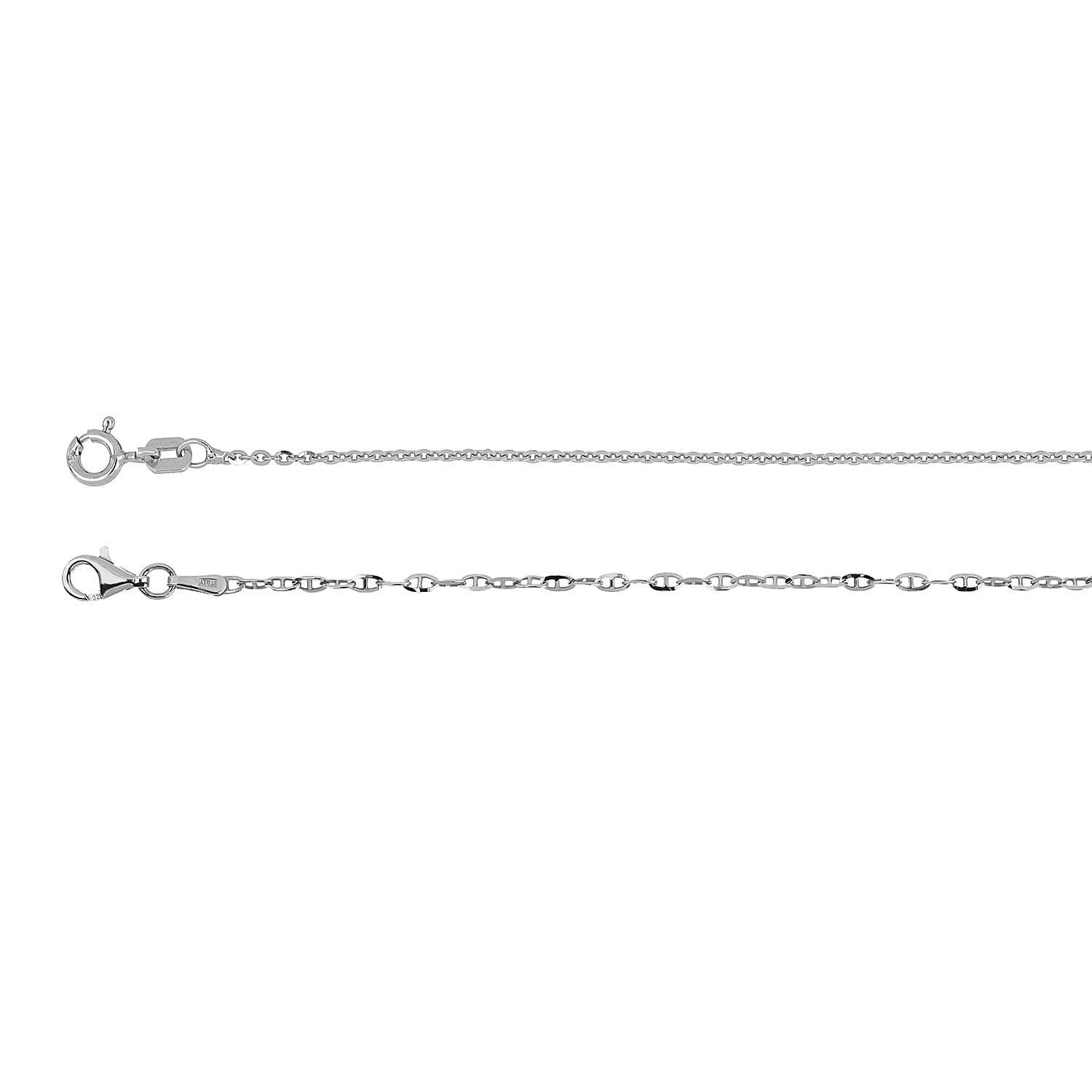 Set Of 2 - Designer Inspired Necklace (Size - 18) with Lobster Clasp in Sterling Silver