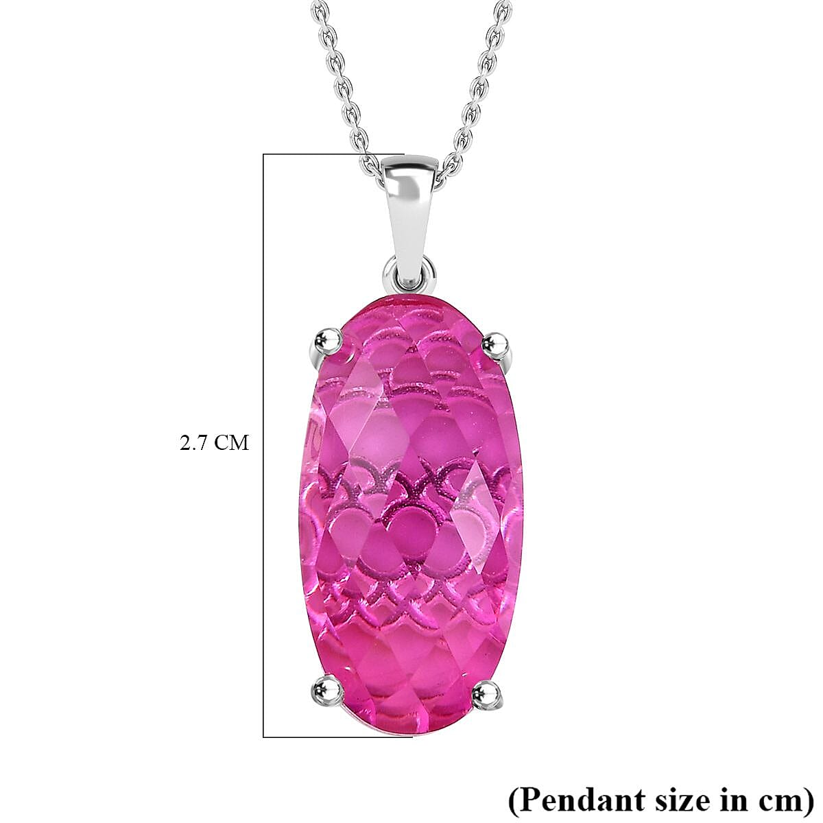 Radiant Orchid Triplet Quartz Sterling Silver Pendant with Chain (Size 20) 10.00 Ct.