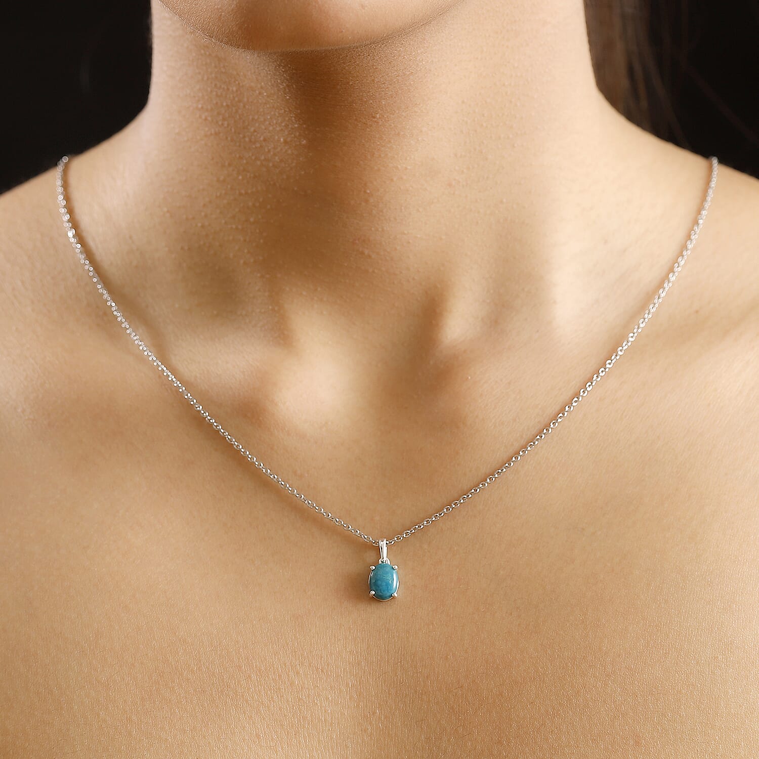 Opalina Pendant With Chain (Size - 20) in Sterling Silver 1.60 Ct.