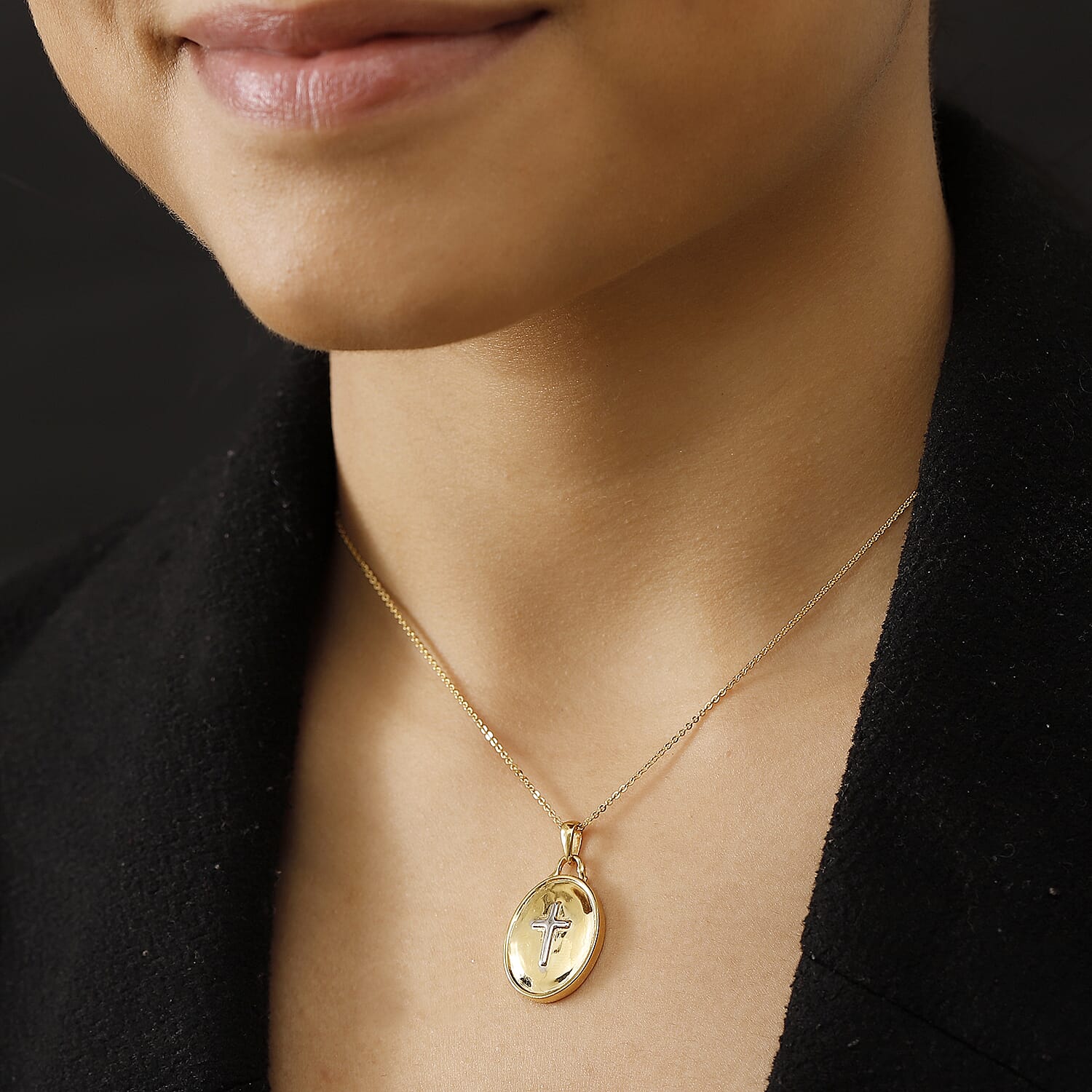 Pendant with Chain (Size 20) in 18K Yellow Gold Plated Sterling Silver