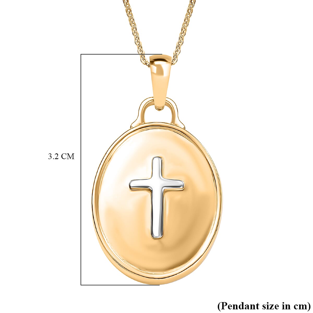 Pendant with Chain (Size 20) in 18K Yellow Gold Plated Sterling Silver