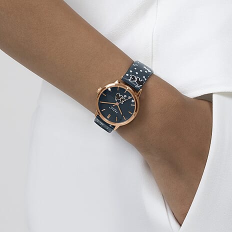Ladies Radley Watch-Leather Strap with Scottie Dog and Round Earring Studs With Push Back - Wate Resistant - Blue