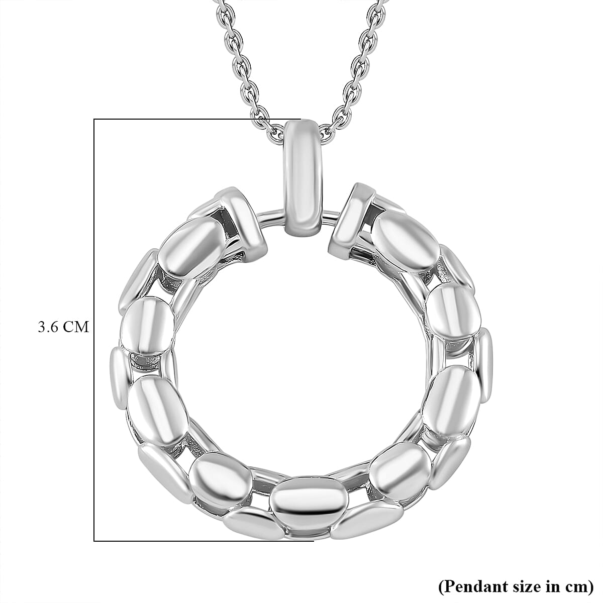 LUCY Q - Bubble Collection Pendant with Chain (Size - 18) in Rhodium Overlay Sterling Silver, Silver Wt. 8.00 Gms.