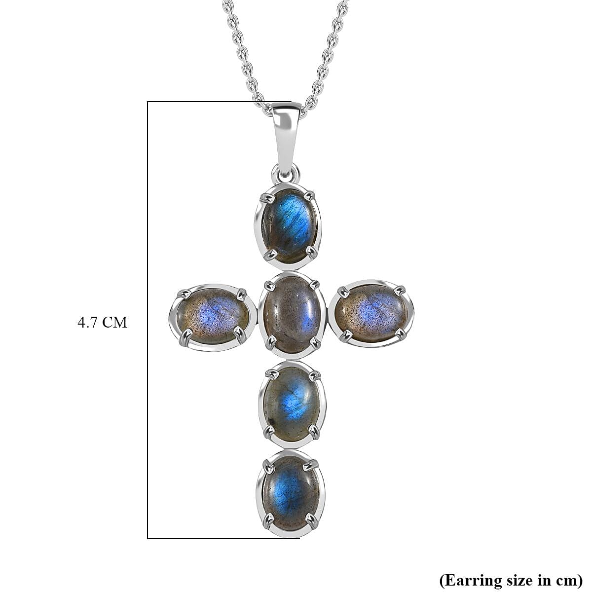 Cross Pendant with Chain (Size - 20) in Silver Tone