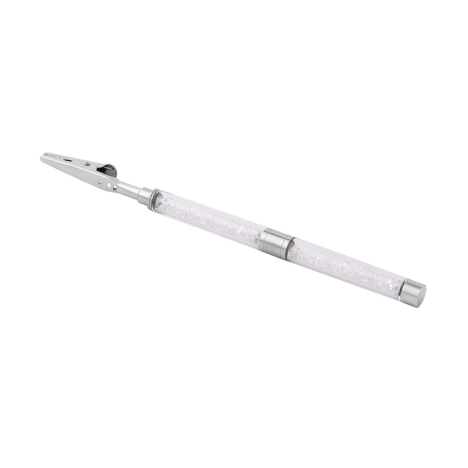 2 Piece Set - White Mystic Crystal Bracelet (Size - 7.5) with Bracelet Buddy in Silver Tone 70.00 Ct.