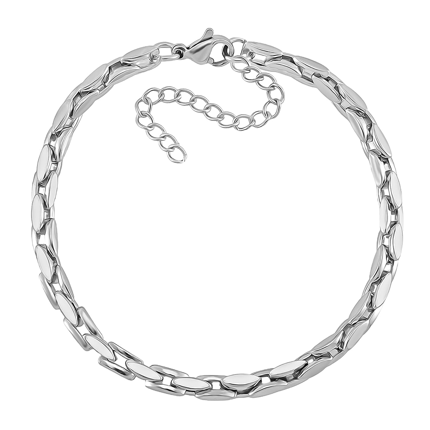 3 Piece Set - Panther Link Necklace (Size 20-2) Bracelet (Size 7.5-2) & Earrings with Clasp