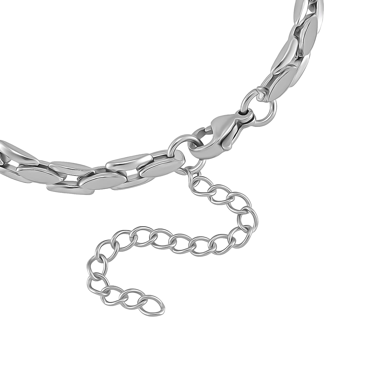 3 Piece Set - Panther Link Necklace (Size 20-2) Bracelet (Size 7.5-2) & Earrings with Clasp