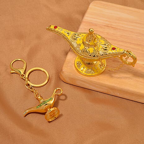 Morocco Closeout - Set of Two- Enamelled Crystal Lantern & Keyring