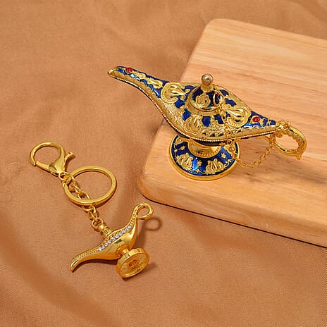 Morocco Closeout - Set of Two- Enamelled Crystal Lantern & Keyring