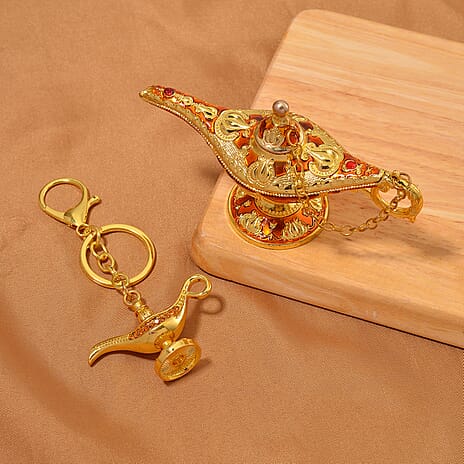 Morocco Closeout - Set of Two- Enamelled Crystal Lantern & Keyring