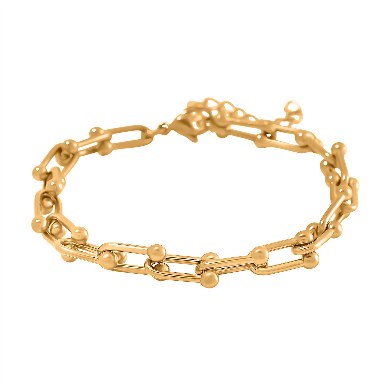 Set of 2 - White Cubic Zirconia Bracelet (Size - 7.5-2) in Yellow Gold Tone 10.00 Ct.